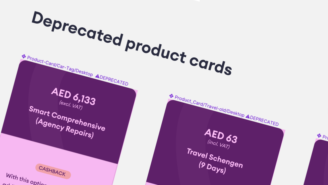 Deprecated product cards